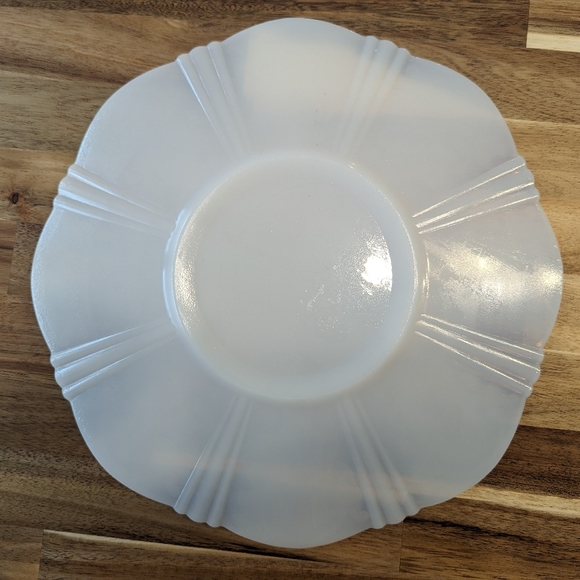 Vintage MacBeth Evans Monax Milk Depression Glass American Sweetheart Cake Plate - Picture 5 of 7